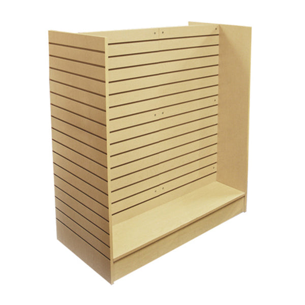 48"W x 24"D x 54"H Shaped Slatwall Gondola Display - Maple