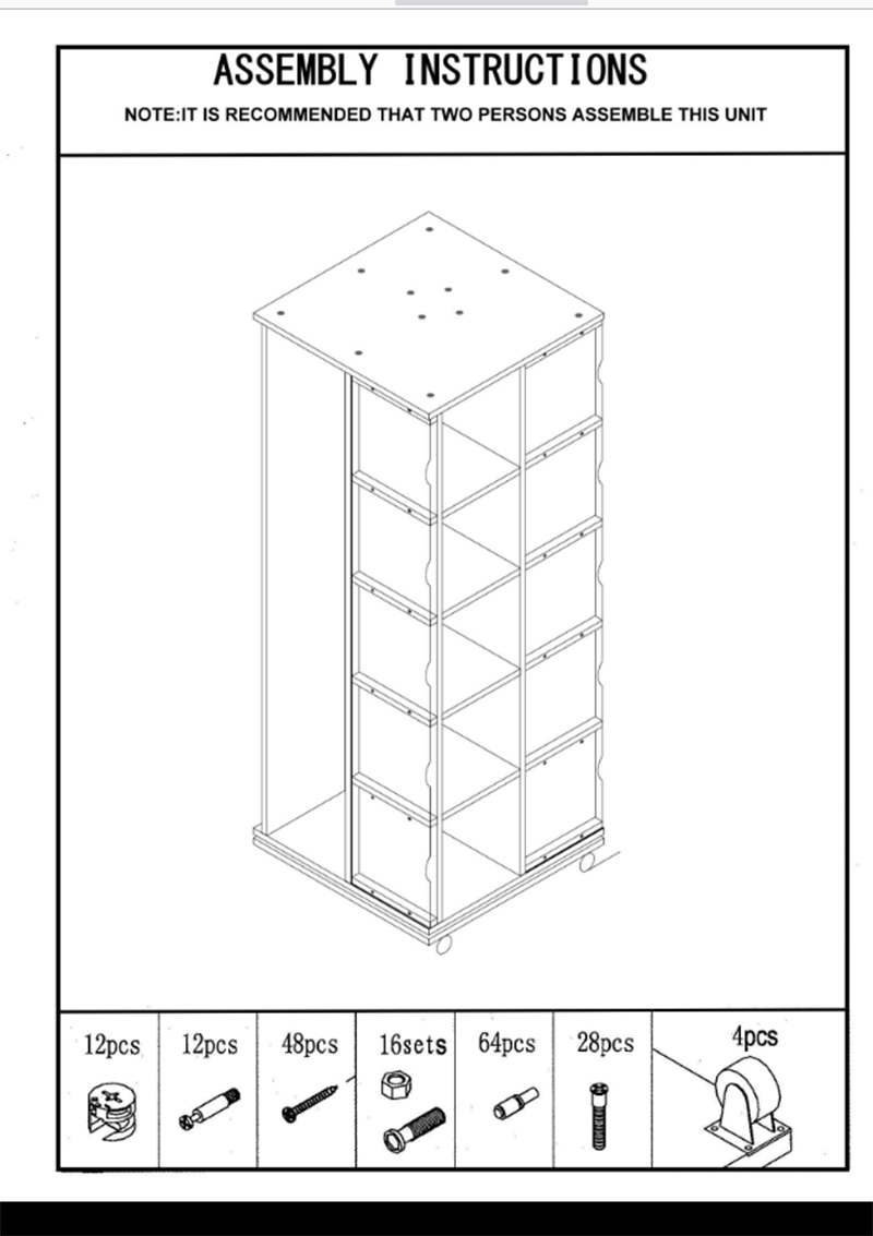 24"W x 24"D x 63"H Revolving T-Shirt Display with Casters - Maple