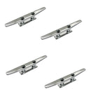4 Pc Marine Boat Stainless Steel 4" Low Flat Cleat Flat Top Dock Deck Rope Yacht