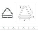 Marine Boat Stainless Steel 1/4" x 2" Triangle Ring Link Connect Yacht Sailing