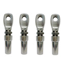 4 Pc Marine Boat Stainless Steel 3/8" Swageless Eye Terminal Cable Rail Railing Wire Rope