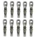 10Pc Marine Boat Stainless Steel 1/8" Swageless Eye Terminal Cable Rail Railing Wire Rope