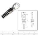 4 Pc Marine Boat Stainless Steel 1/4" Swageless Eye Terminal Cable Rail Railing Wire Rope