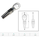 Marine Boat Stainless Steel T316 3/8" Swageless Eye Terminal Cable Rail Railing Wire Rope