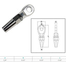 Marine Boat Stainless Steel T316 1/8" Swageless Eye Terminal Cable Rail Railing Wire Rope