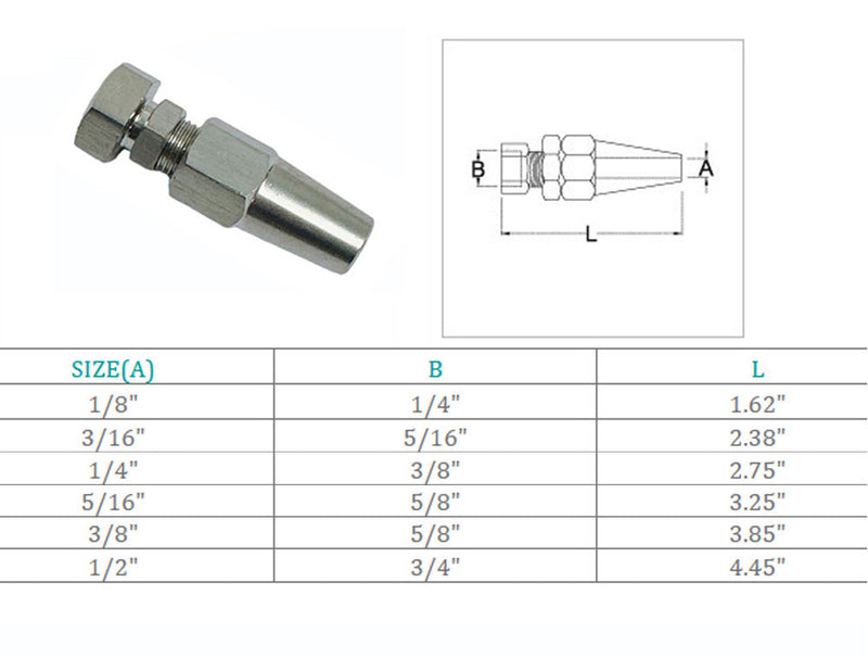 Marine Boat Stainless Steel T316 Swageless Receiver