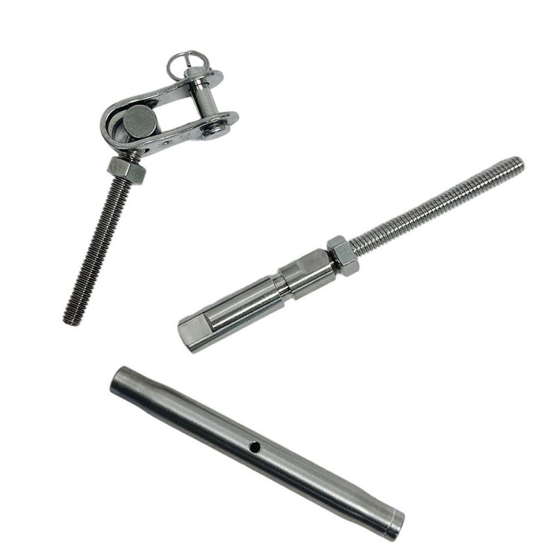 4 Pc Marine Boat SS Swageless & Toggle Turnbuckle For 1/8" Cable Rail Wire Rope