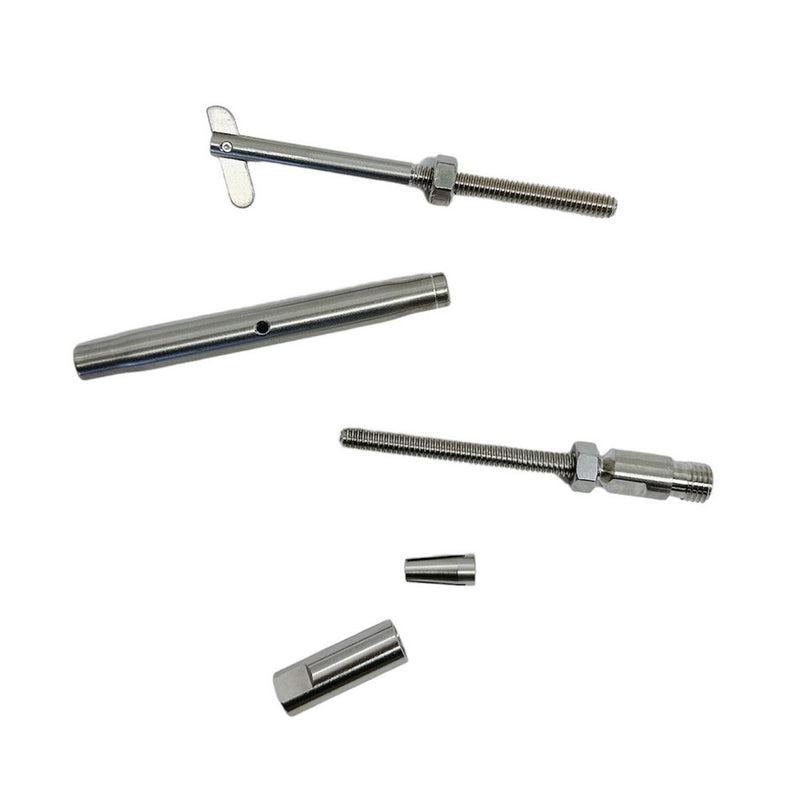4 Pc Marine Stainless Steel Swageless & Drop Pin Turnbuckle For 1/8" Cable Wire