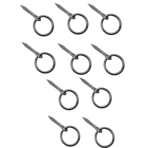 10 Pc Marine Stainless Steel 1/8" Ring Nail Link Connect Sailing Welded Ring