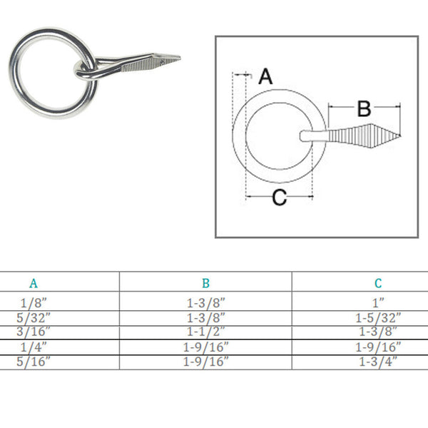 Marine Stainless Steel Ring Nail Link Connect Yacht Sailing Welded Ring