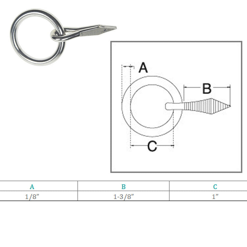 Marine Stainless Steel Ring Nail Link Connect Yacht Sailing Welded Ring