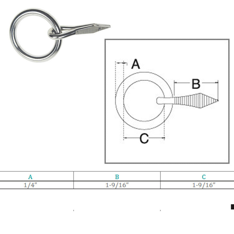 Marine Stainless Steel Ring Nail Link Connect Yacht Sailing Welded Ring