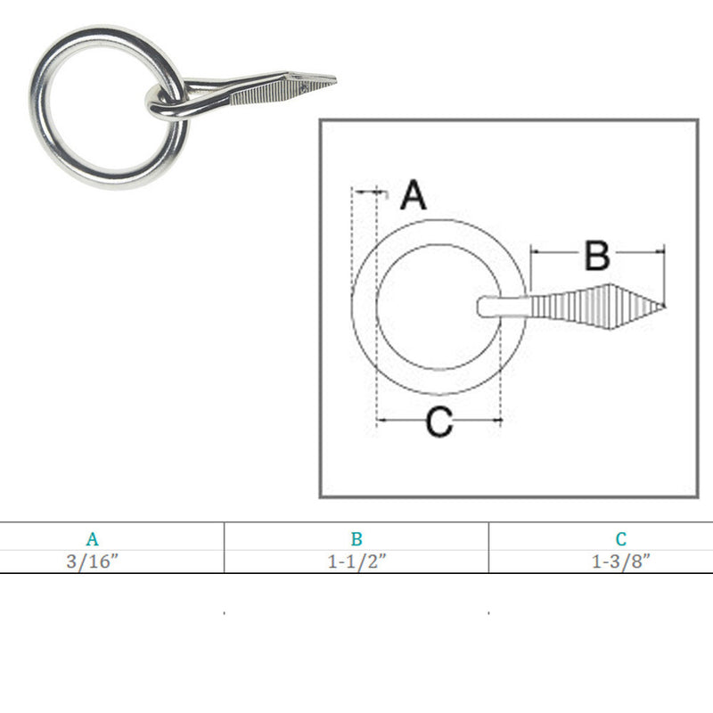 Marine Stainless Steel Ring Nail Link Connect Yacht Sailing Welded Ring