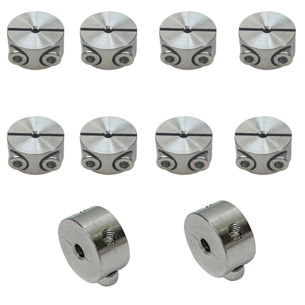 10 Pc Marine Boat Stainless Steel 2 Part 1/8" Wire Cable Clamp Stop Rope Wire
