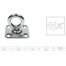 Marine Boat Stainless Steel T316 3/16" Square Swivel Pad Eye Rigging Lift Rope