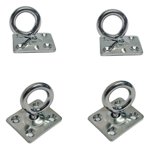 4 Pc Marine Boat Stainless Steel 3/16" Square Swivel Pad Eye Rigging Lift Rope