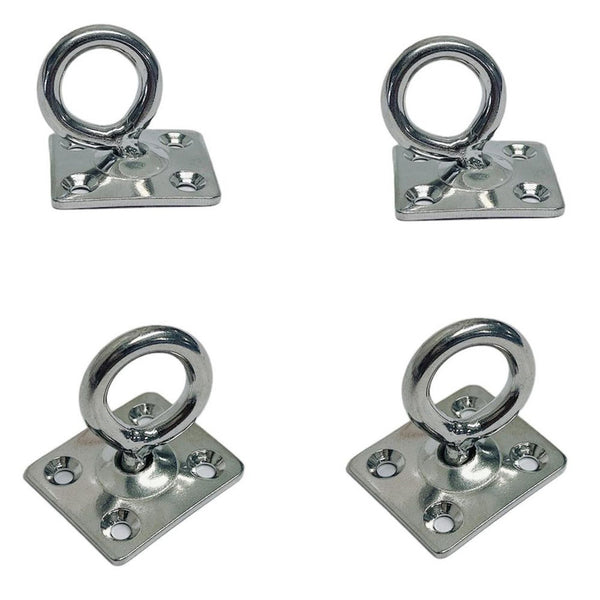 4 Pc Marine Boat Stainless Steel 1/4" Square Swivel Pad Eye Rigging Lift Rope