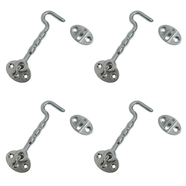 4Pc Marine Stainless Steel 316 3" Door Hook Lock Cabinet Cabin Door Hook Latch