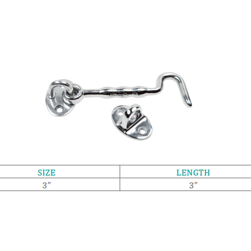 4Pc Marine Stainless Steel 316 3" Door Hook Lock Cabinet Cabin Door Hook Latch