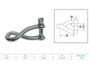 Marine Boat Stainless Steel T316 1/4" Twisted Shackle Screw Pin 750 Lbs WLL