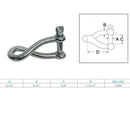 Marine Boat Stainless Steel T316 5/16" Twisted Shackle Screw Pin 1000 Lbs WLL