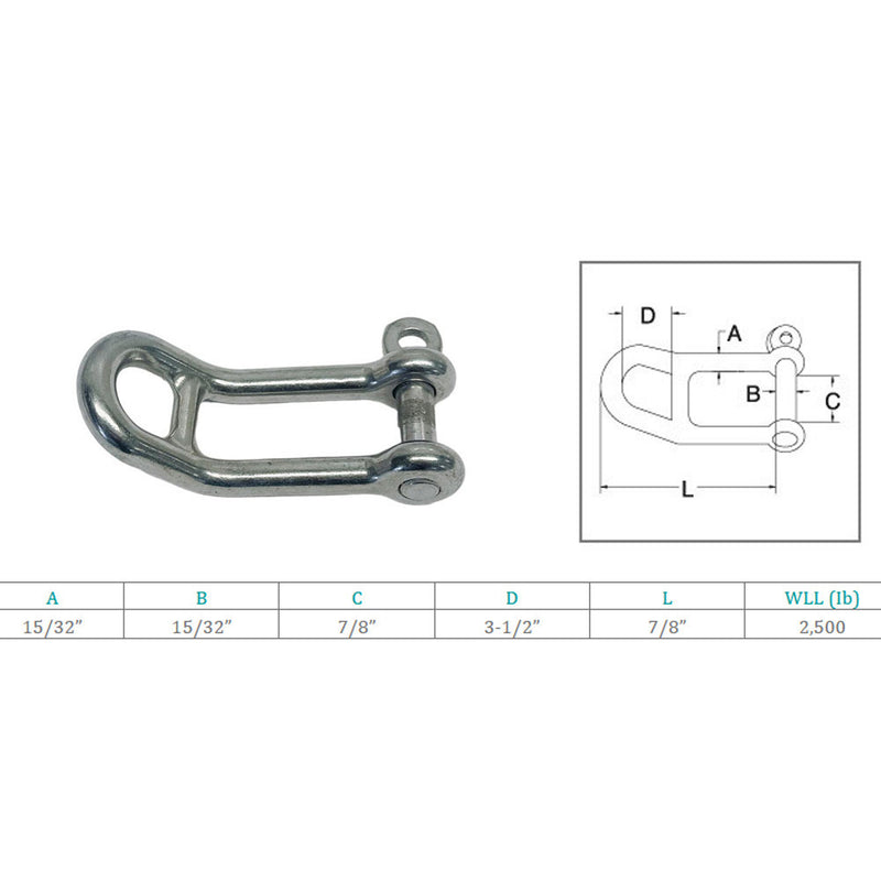 4Pc Marine Boat Stainless Steel 15/32" Headboard Shackle Captive Pin 2500 Lb WLL