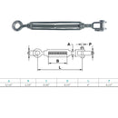 Marine Boat Stainless Steel 3/16" x 2-1/4" Jaw Eye Turnbuckle 320 Lbs WLL