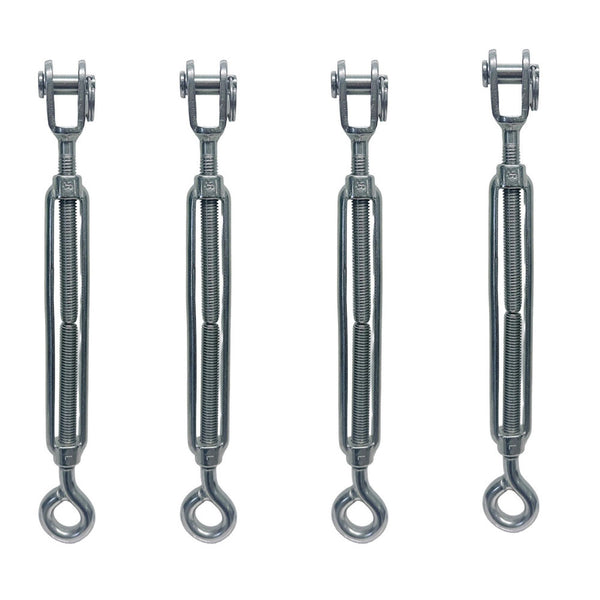 4 Pc Marine Boat Stainless Steel 3/16" x 2-1/4" Jaw Eye Turnbuckle 320 Lbs WLL