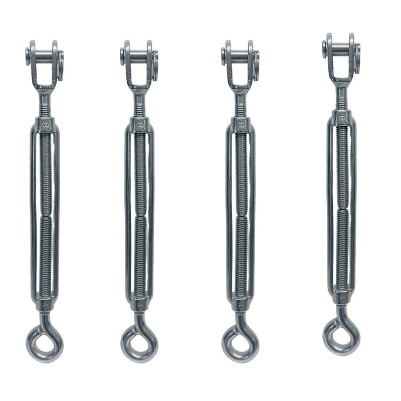 4 Pc Marine Boat Stainless Steel 3/8" x 4-7/8" Jaw Eye Turnbuckle 1260 Lbs WLL