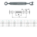 Marine Boat Stainless Steel Jaw Eye Turnbuckle
