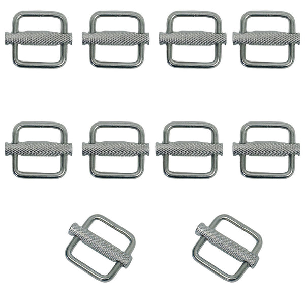 10 Pc Marine Boat Stainless Steel 1" Adjustable Slide Webbing Slider Tie Down