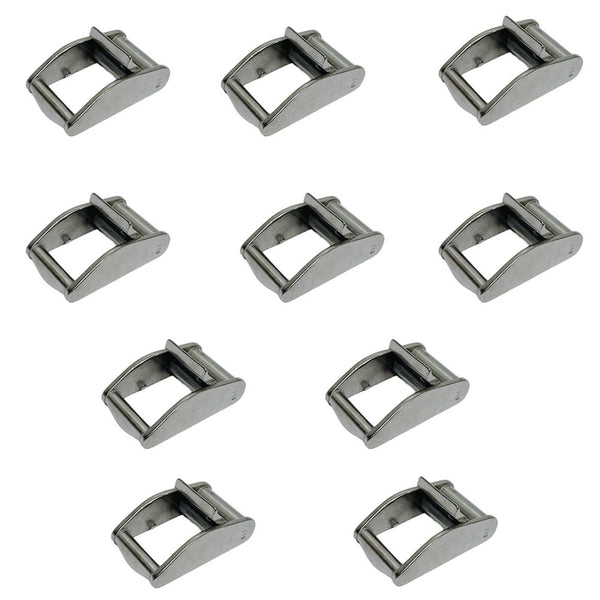 10Pc Marine Stainless Steel 1" Cam Buckle Rachet Tie Down Webbing Straps 100 WLL