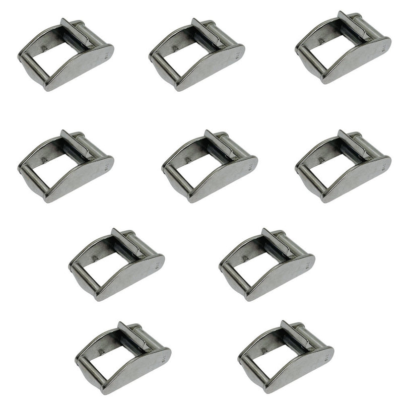 10Pc Marine Stainless Steel 1" Cam Buckle Rachet Tie Down Webbing Straps 100 WLL