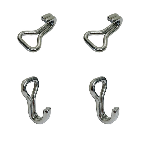 4 Pc Marine Stainless Steel T304 1" J Web Hook 400 Lbs WLL Webbing Hook Rigging