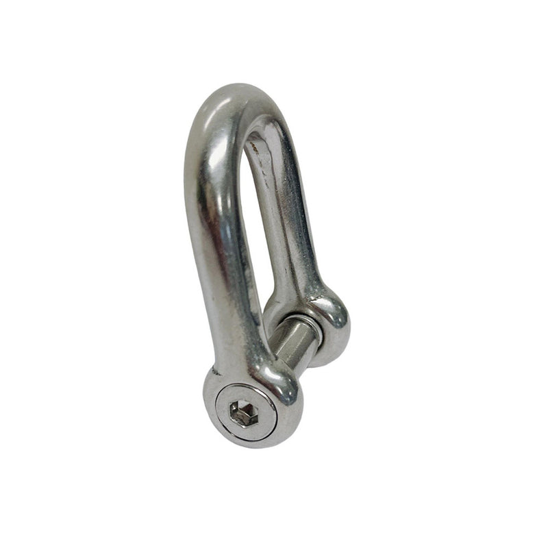 Marine Boat Stainless Steel T316 1/4" D Shackle Hex Sink Screw Pin 750 Lbs WLL