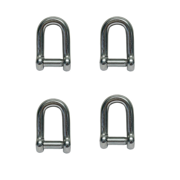 4 Pc Marine Stainless Steel T316 15/32" D Shackle Hex Sink Screw Pin 2200 Lb WLL