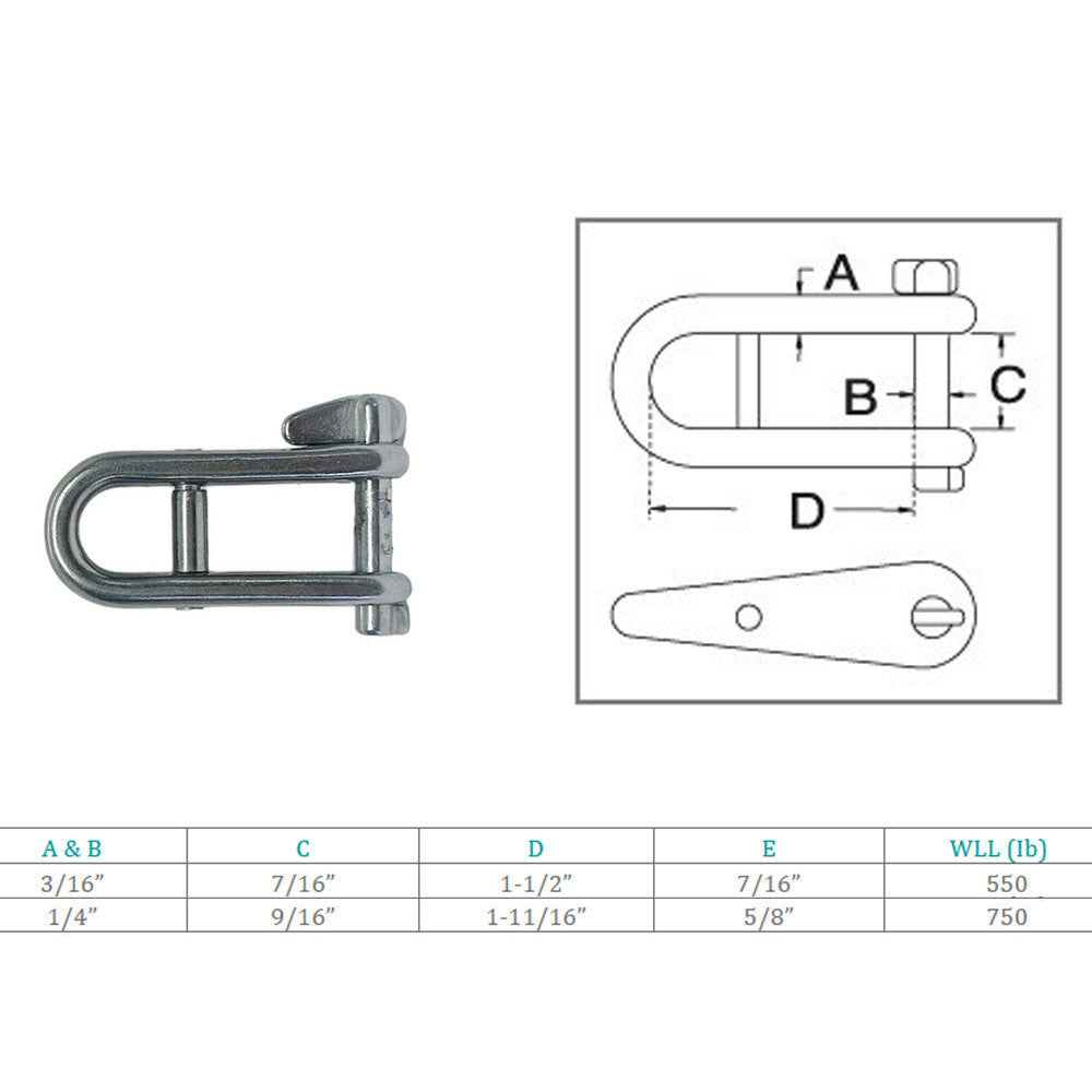 thumbnail image 2 of Prolinemax T316 Stainless Steel Eye Strap - 11/16" Marine Hardware With 4 Holes For Rigging & Lifting 2 of 9