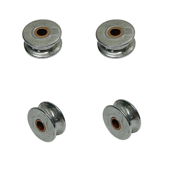 4 Pc Marine Stainless Steel 1-1/4" Sheave Wire Pulley Brass Brushing 5/16" Rope