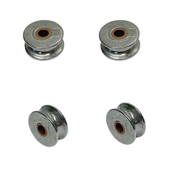 4 Pc Marine Boat Stainless Steel 1" Sheave Wire Pulley Brass Brushing 1/4" Rope