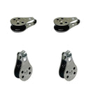 4 Pc Marine T304 Stainless Steel 1/4" Pulley Block Wire Rope Hoist Lift Puller