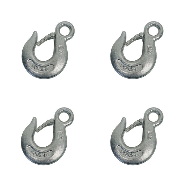 4 Pc Marine Boat Drop Forged Stainless Steel 1/4" Eye Slip Hook WLL 1,000 Lb