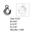 4 Pc Marine Boat Drop Forged Stainless Steel 5/16" Eye Slip Hook WLL 1500 Lb