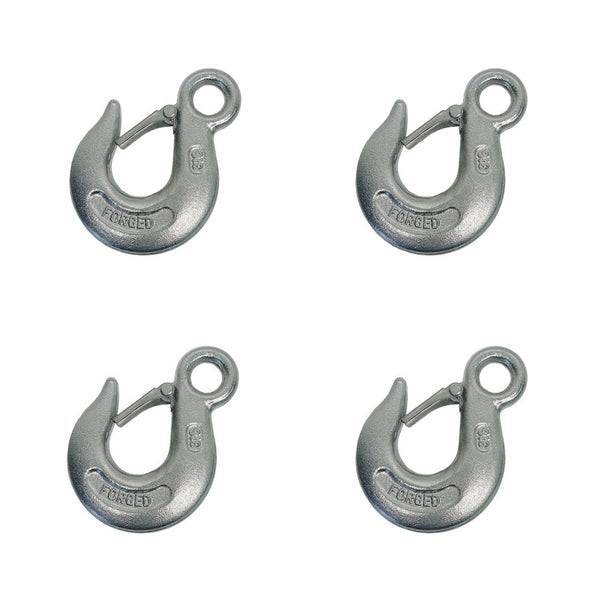 4 Pc Marine Boat Drop Forged Stainless Steel T316 3/8" Eye Slip Hook WLL 2000 Lb