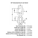 4 Pcs Marine Boat Mooring Hot Dipped Galvanized 3/4" Jaw Eye Swivel 7,200 Lbs WLL