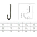 Marine Boat Stainless Steel T316 J Bolt Spring Hook J-Bolt J Hook