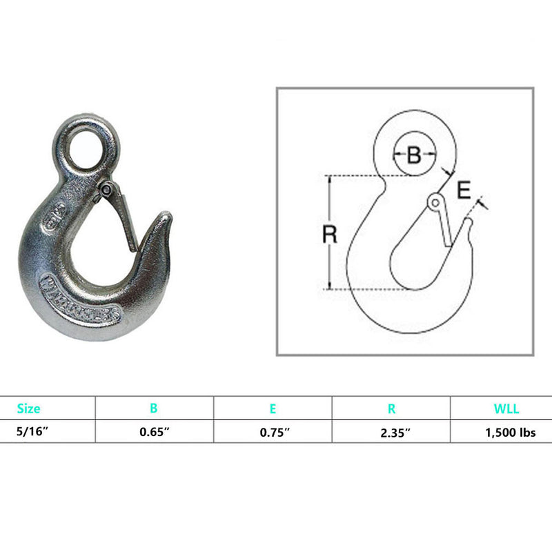 Marine Boat Drop Forged Stainless Steel T316 Eye Slip Hook
