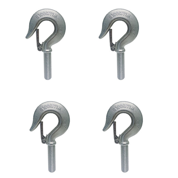 4Pc Marine Stainless Steel 5/8" Threaded Shank Hook Drop Forged Hook 1500 Lb WLL