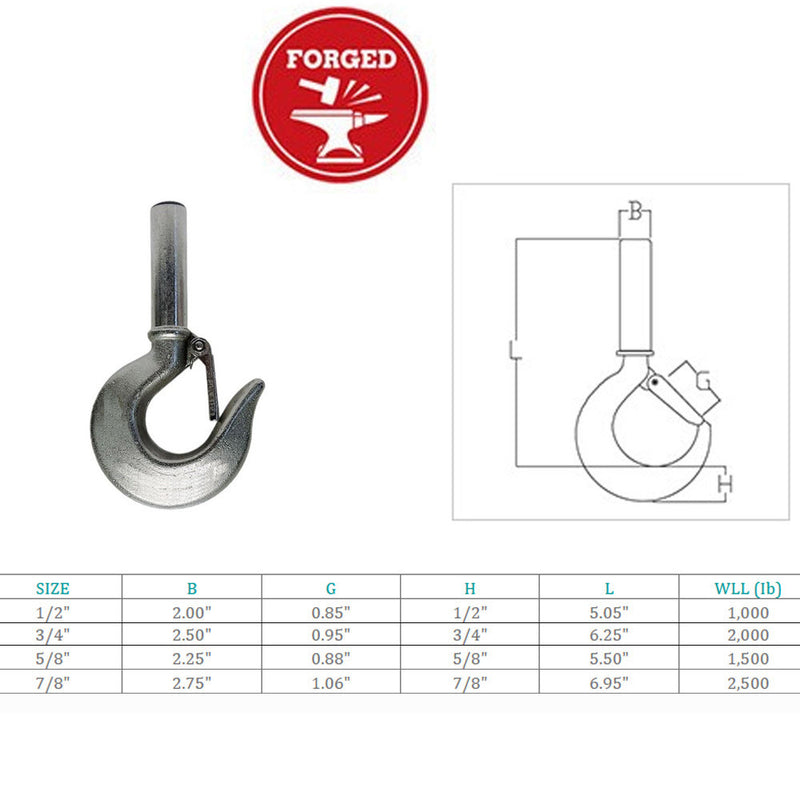 Marine Stainless Steel T316 Shank Hook Drop Forged Hook Rigging