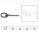 4 Pc Marine Stainless Steel T316 Swivel Gate Eye For 3/16" Cable Hand Swage Stud