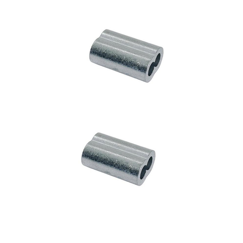 10 Pc 5/32" Aluminum Sleeve Wire Rope Swage Crimp Clip Duplex Oval Sleeves